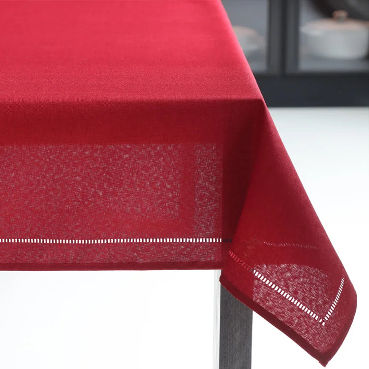 Hemstitch Table Cloth 52x70 Red
