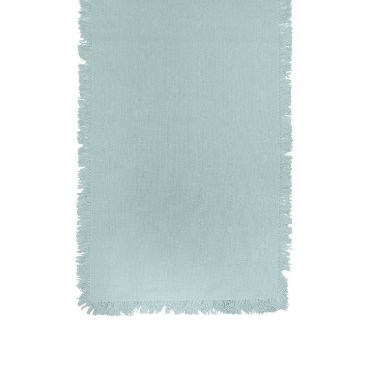 Sutton Fringe Table Runner Dusty Aqua