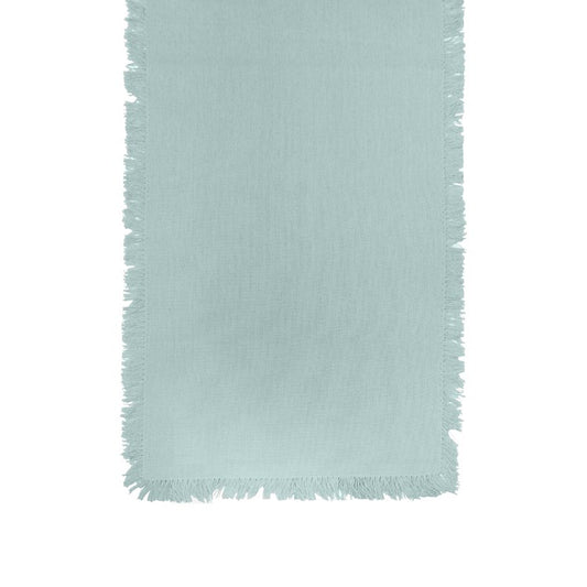 Sutton Fringe Table Runner Dusty Aqua