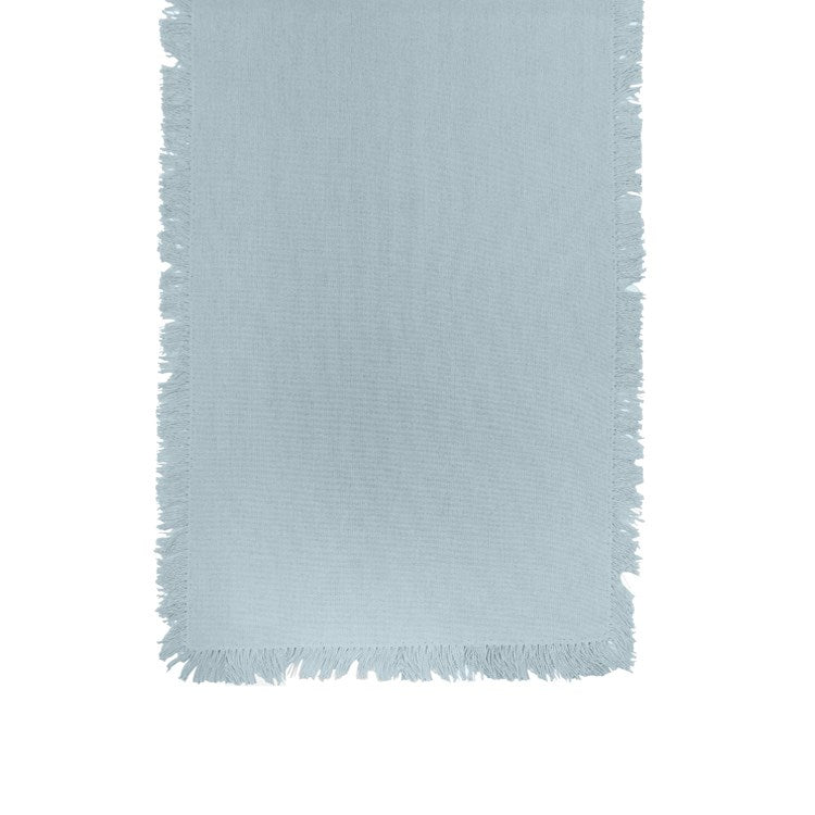 Sutton Fringe Table Runner Santorini Blue