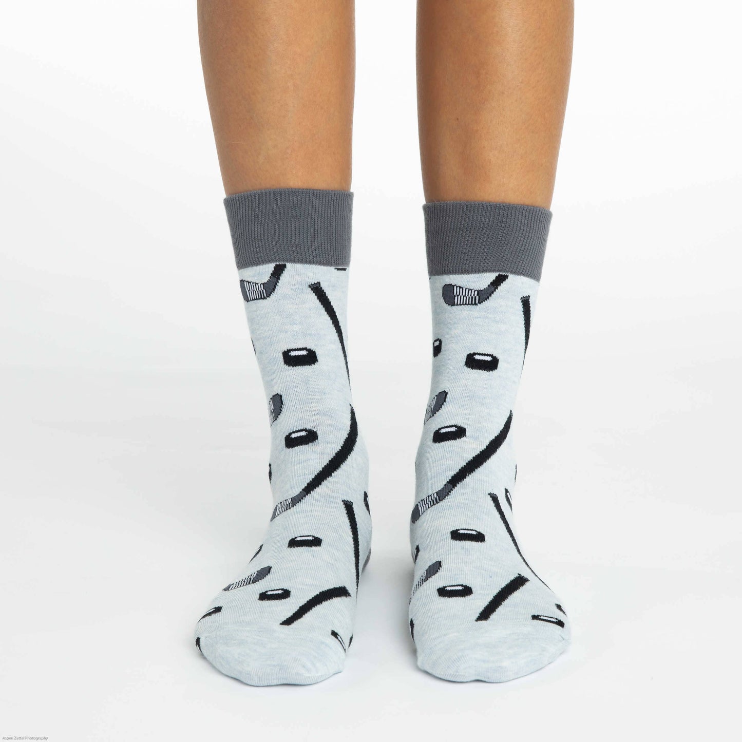 Women's Hockey Sticks and Pucks Socks: Shoe Size 5-9