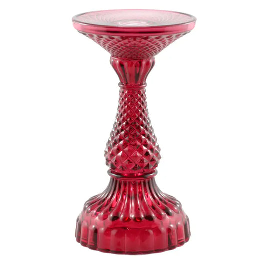 Bella Pillar Candle Holders – Red