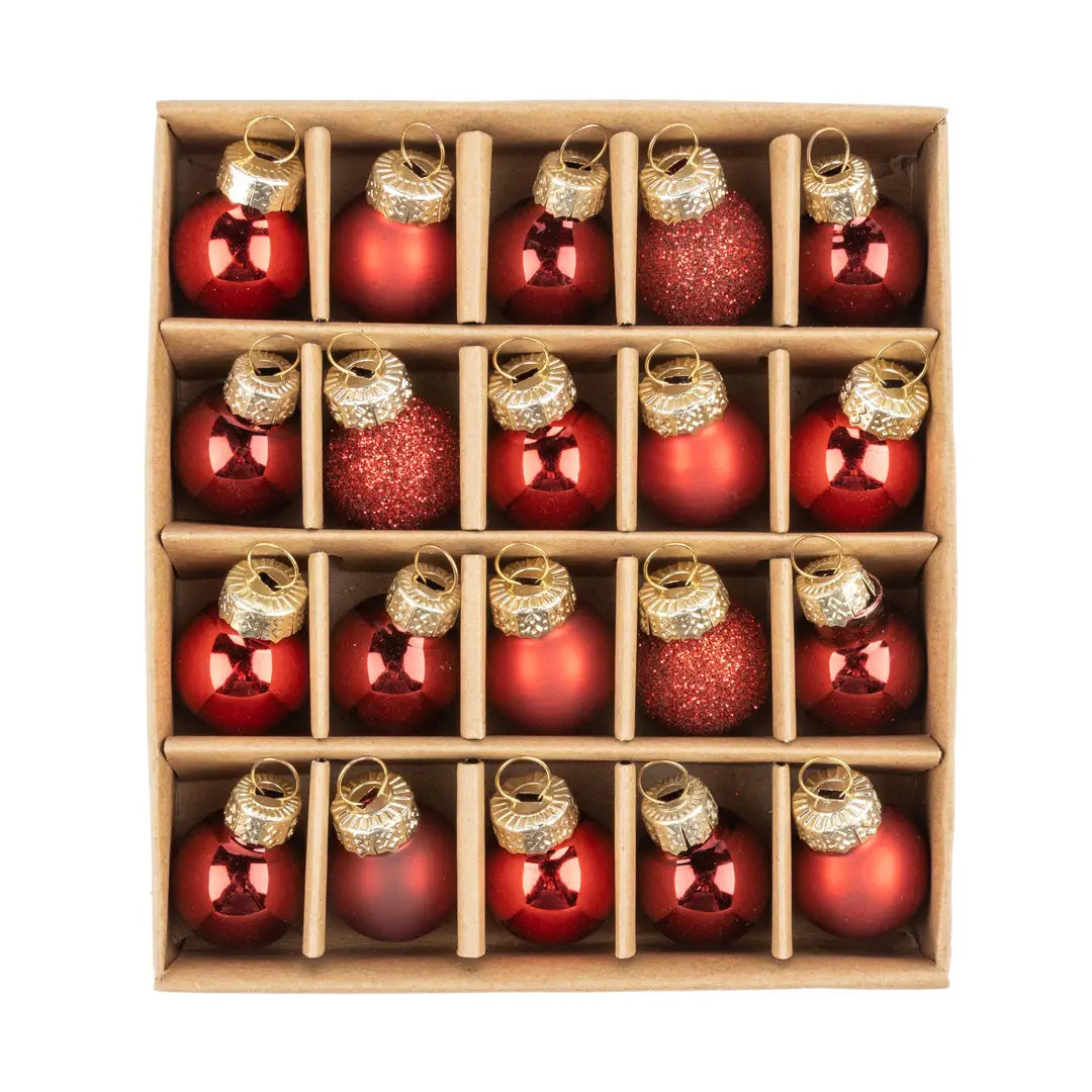 Set of 20 Mini Glass Ornaments