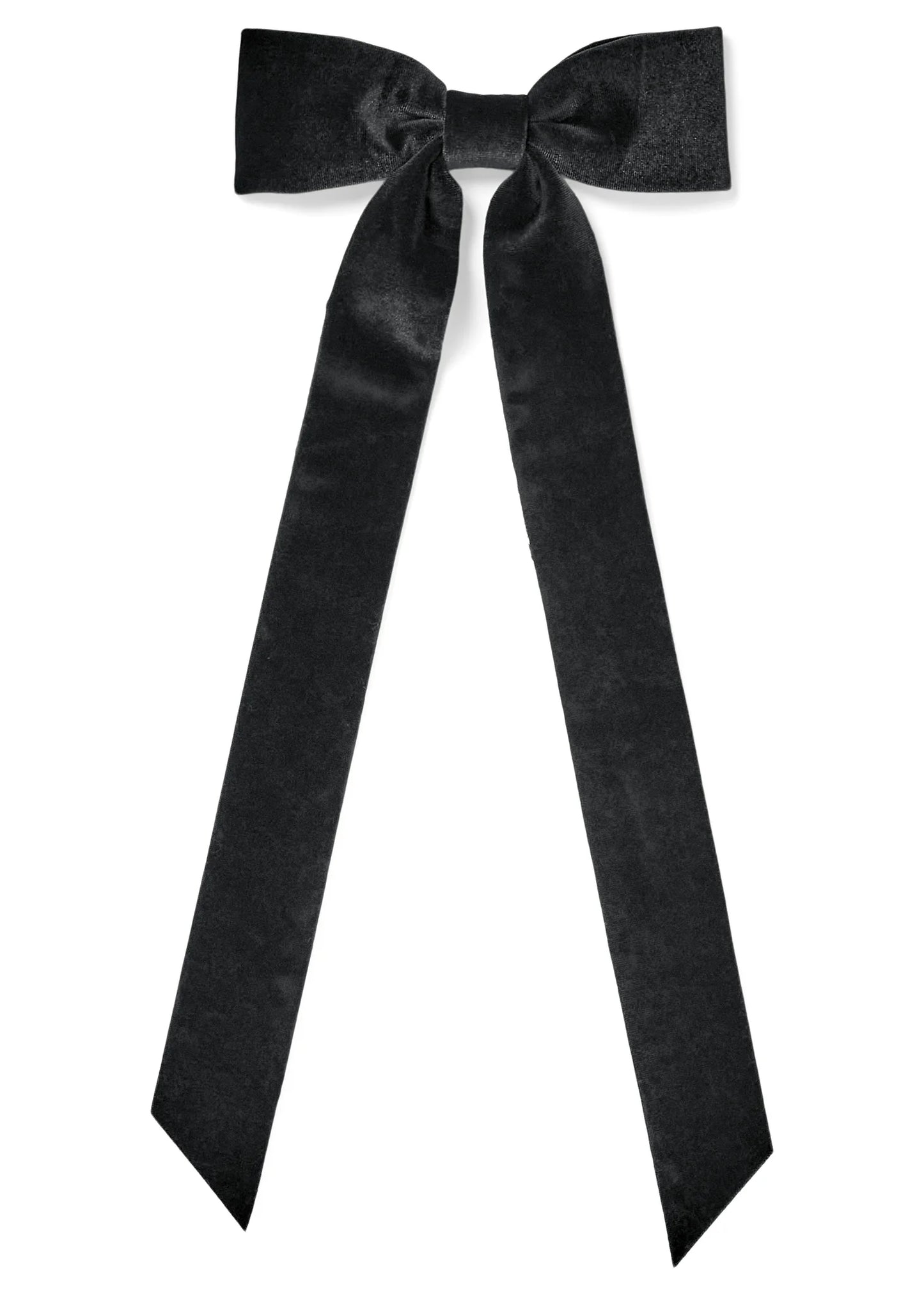 BOW W/CLIP POLYVELVET BLACK 6X15