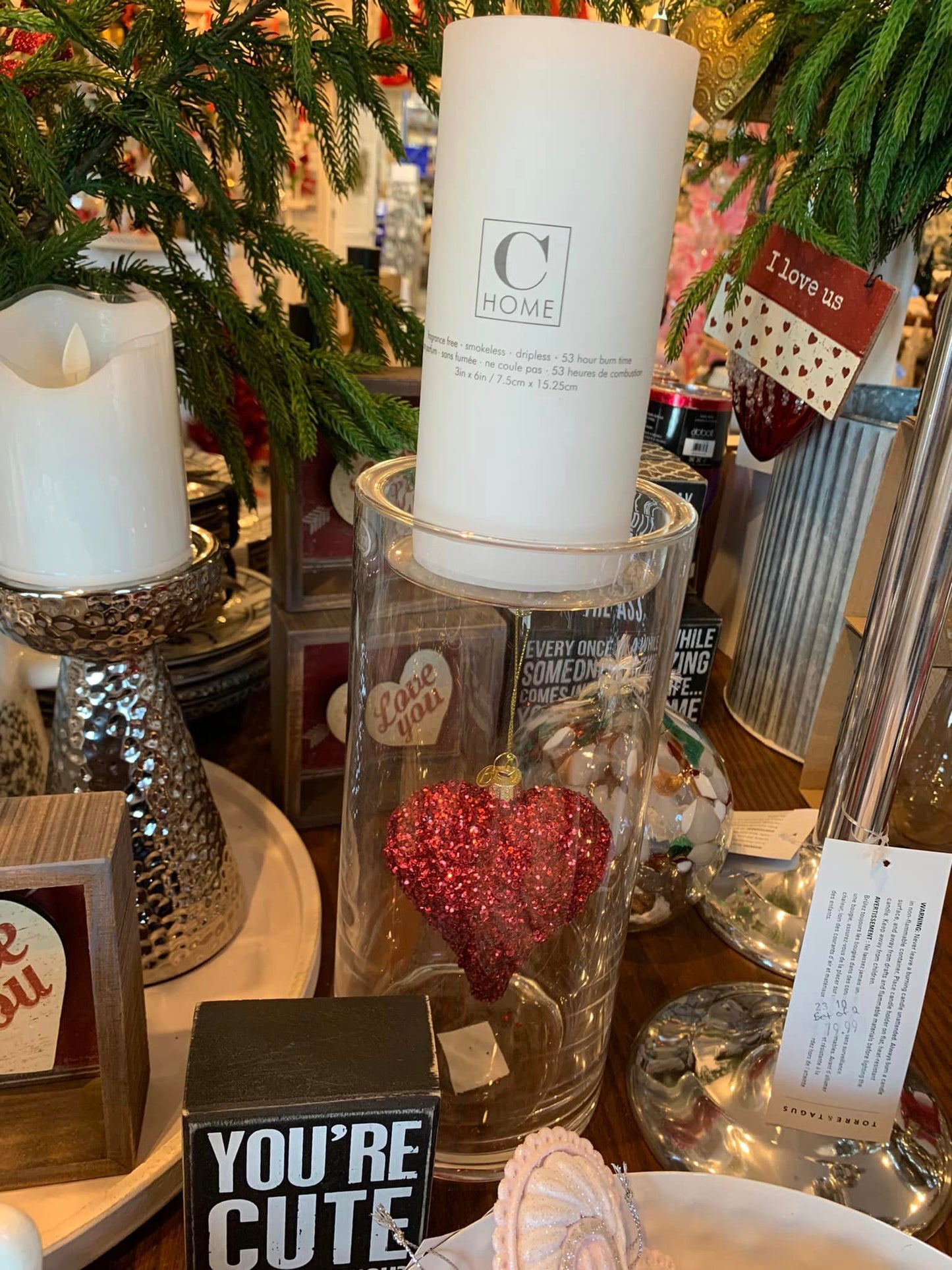 Keepsake Pillar Holder with Hook.