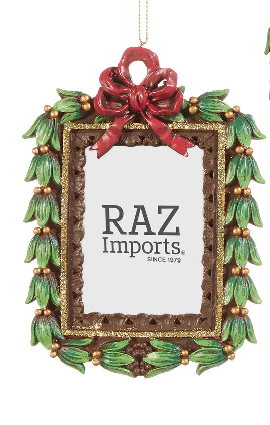 5.5" Frame with Bow Ornament