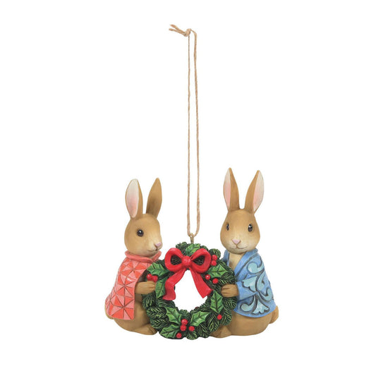 Peter & Flopsy with Wreath Ornament