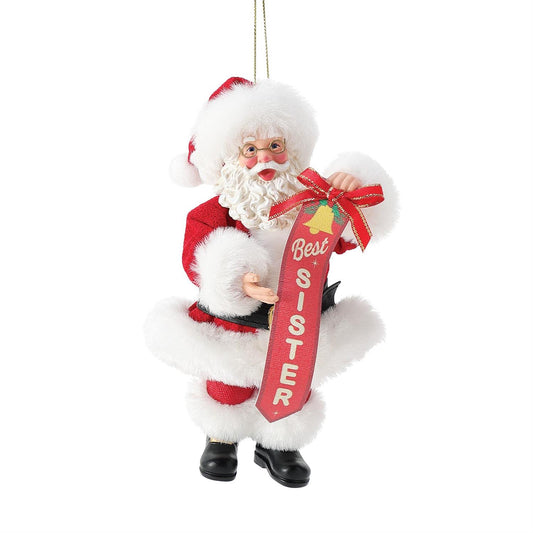 Best Sister Santa Ornament