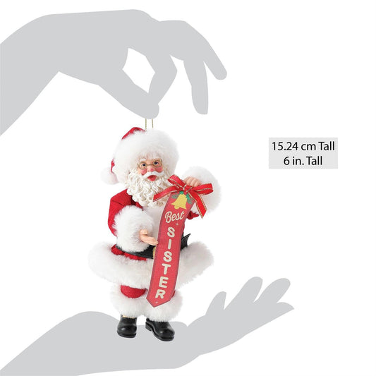 Best Sister Santa Ornament