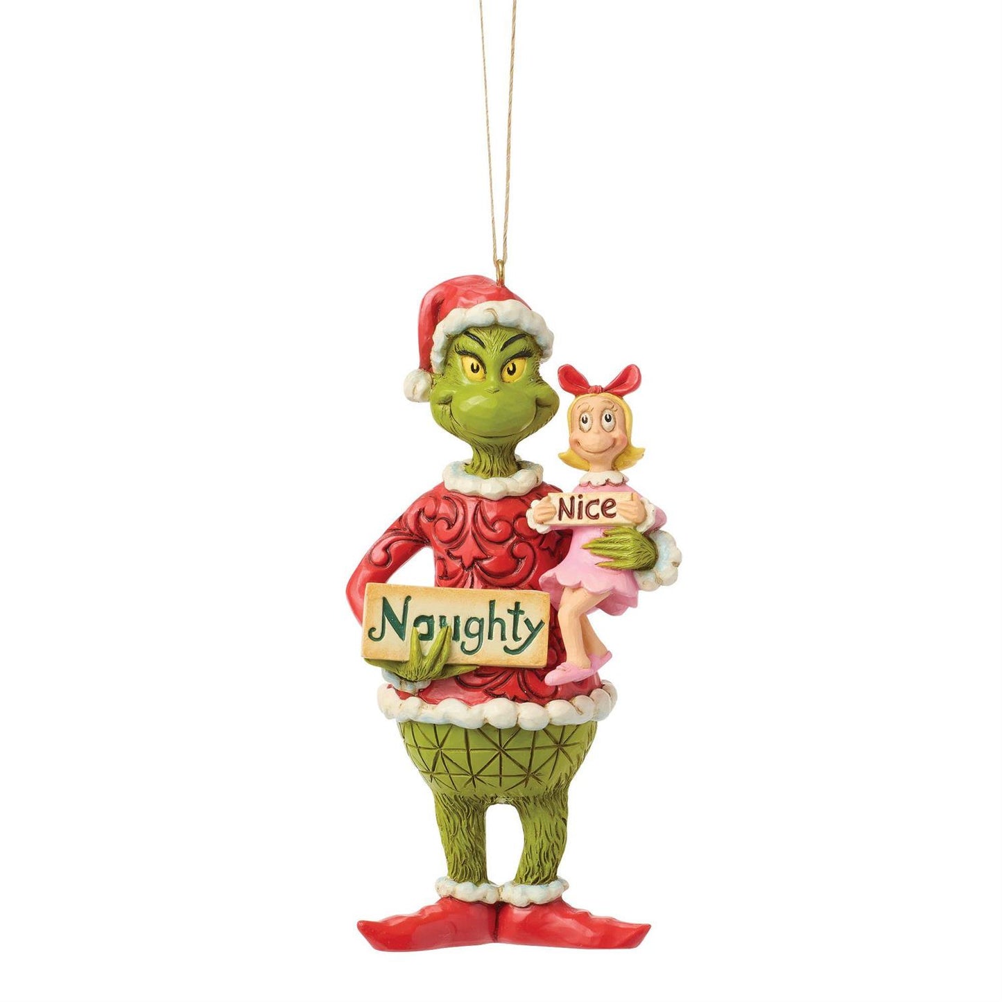 Grinch and Cindy Lou with Sign Ornament