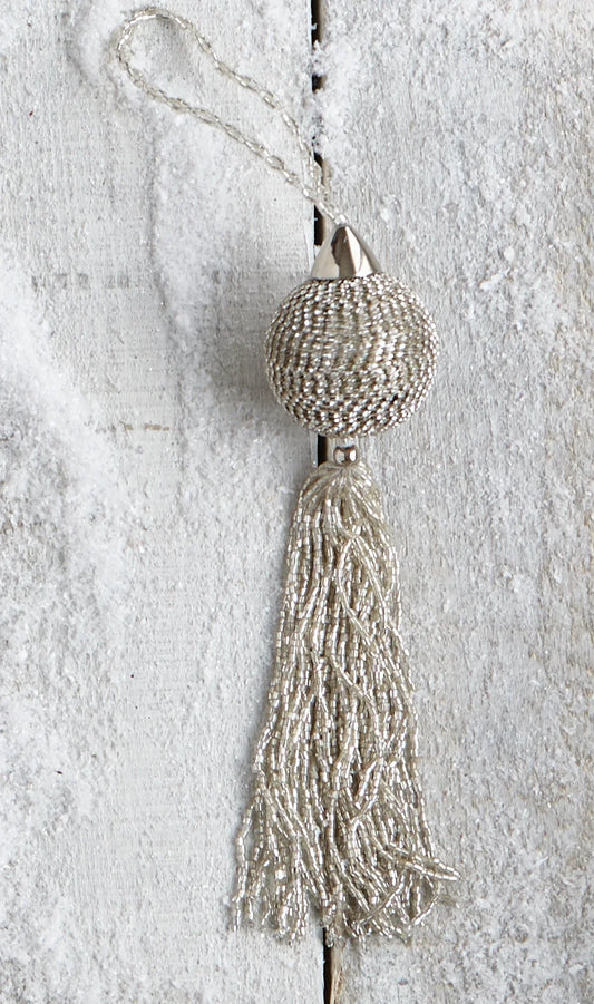 Round Tassel Ornament Silver