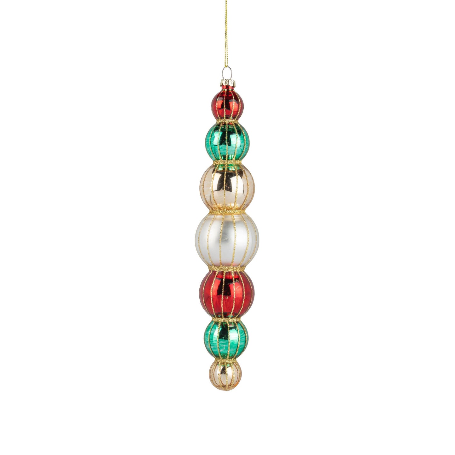 Glass drop ball finial ornament