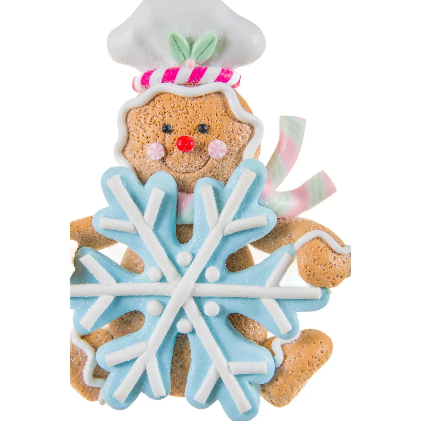 Brown/White Gingerbread Ornament with Snowflake