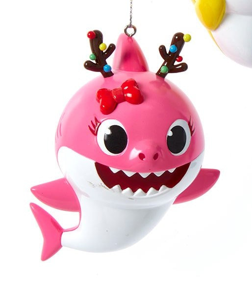 SANTA BABY SHARK ORNAMENT (PINK)