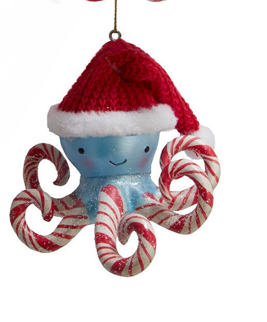 Candy Cane Sea Creature Ornaments, 4 Assorted