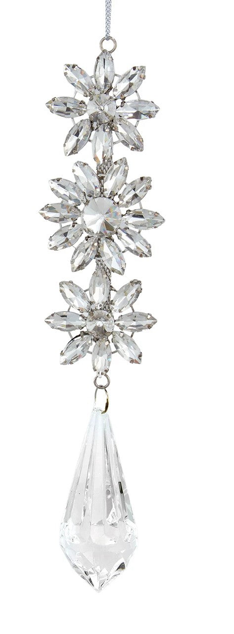 Snowflake With Clear Drop Ornament