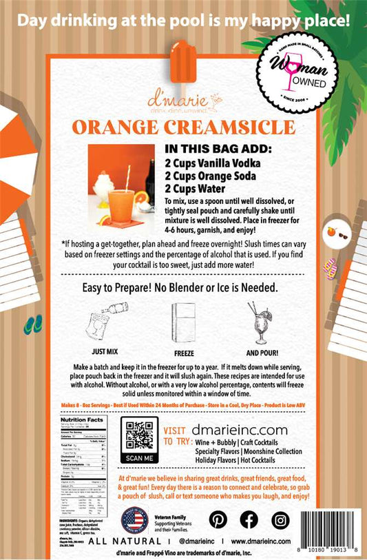 Orange Creamsicle Cocktail - Ready-To-Freeze Cocktail