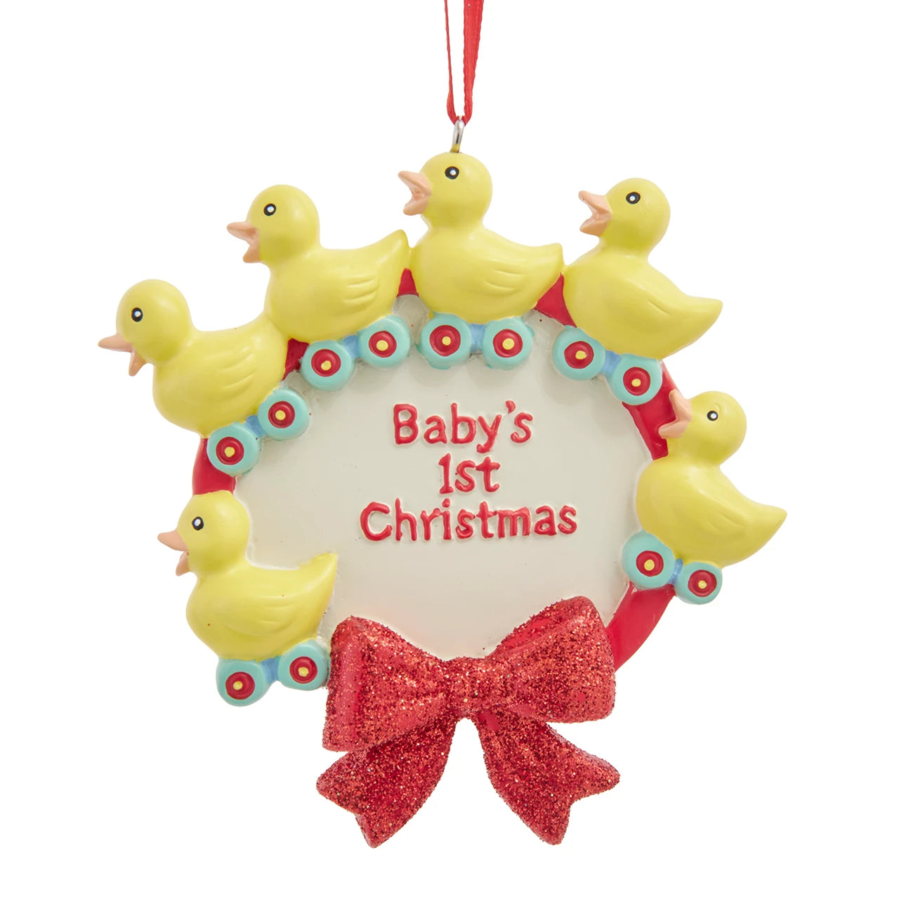3.5" RESIN BABY'S 1ST XMAS DUCKS ORNAMENT