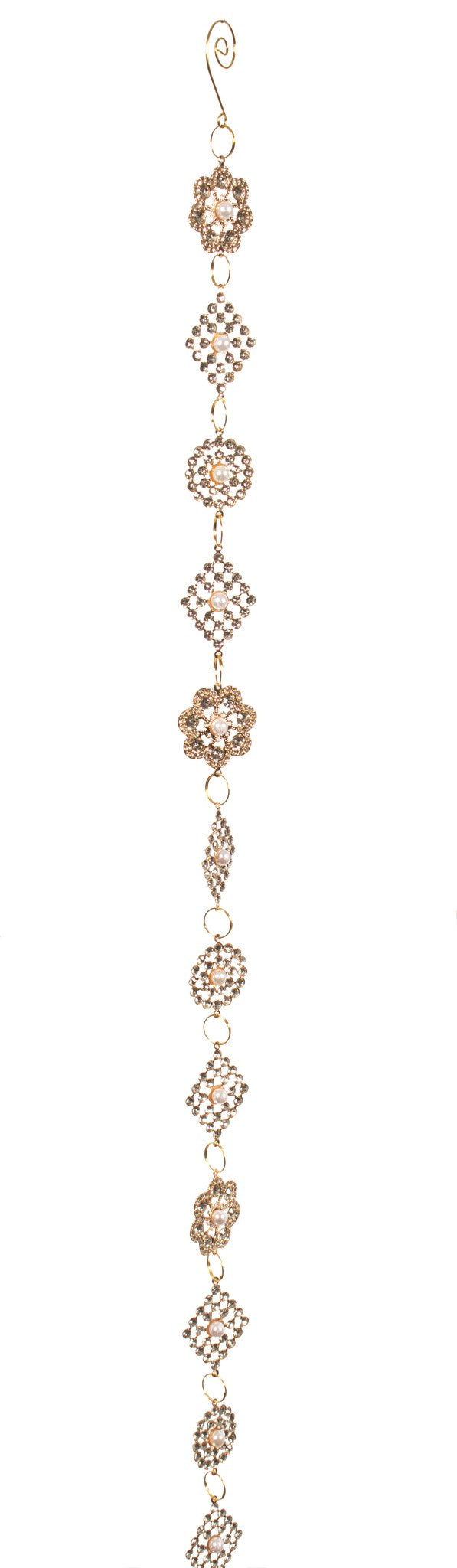 Gold metal and rhinestone garland.