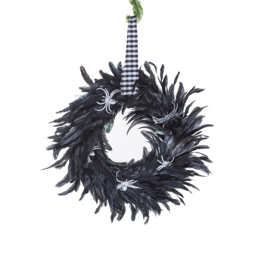 Black Feathered Wreath