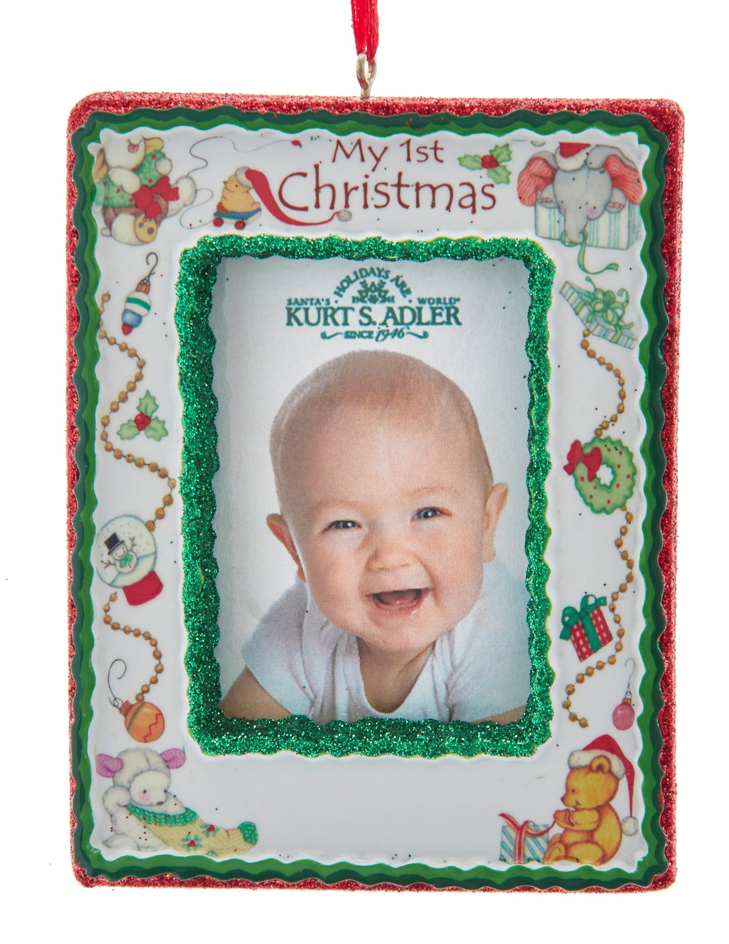 "My 1st Christmas" Photo Frame Ornament For Personalization