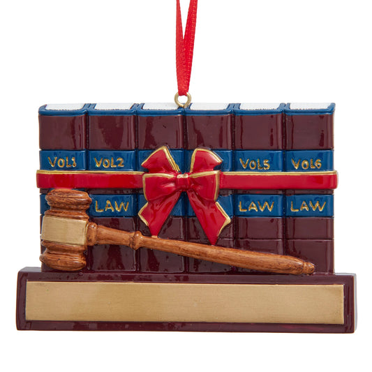 Lawyer Books & Gavel Ornament.