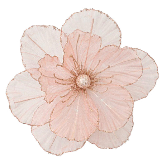 MAGNOLIA HEAD PINK 10.5″ SHEER W/ CLIP