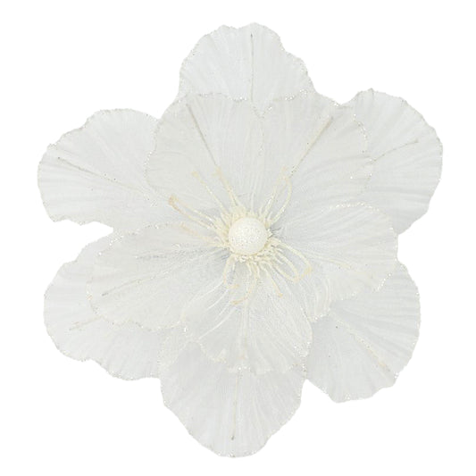 MAGNOLIA HEAD WHITE 10.5″ SHEER W/ CLIP