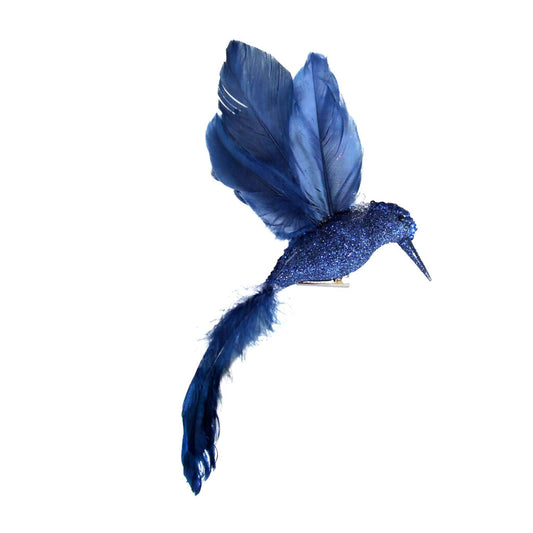 HUMMING BIRD BLUE- 8″ W/ GLITTER & CLIP