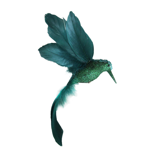 HUMMING BIRD GREEN- 8″ W/ GLITTER & CLIP