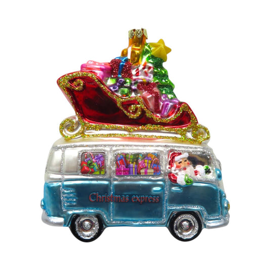 Santa Beach Van Ornament