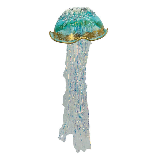 Blue Jellyfish w/Gold Trim Ornament