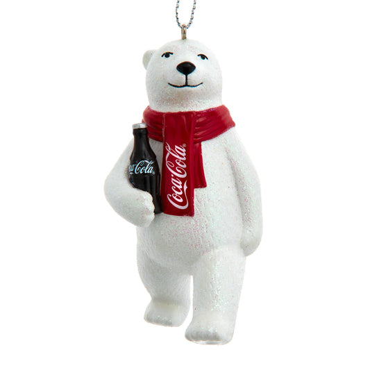 Coca-Cola® Polar Bear Holding Bottle Ornament