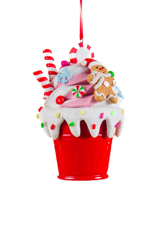 Red/White Bucket of Sweets Ornament