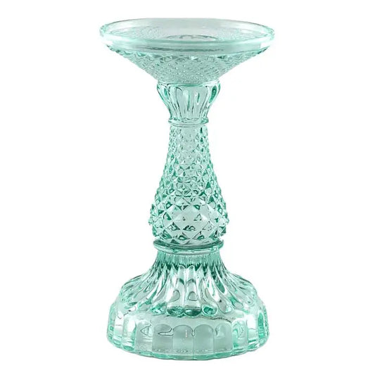 Bella Pillar Candle Holders – Aquamarine