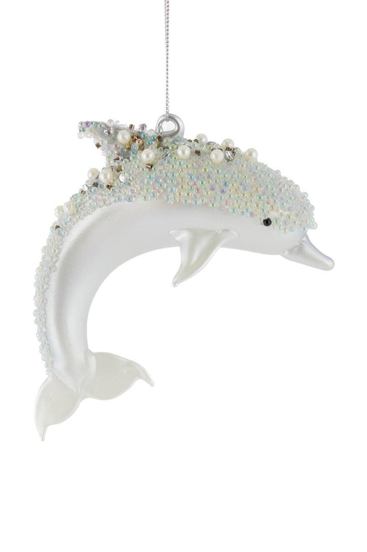 Silver/White Dolphin Ornament
