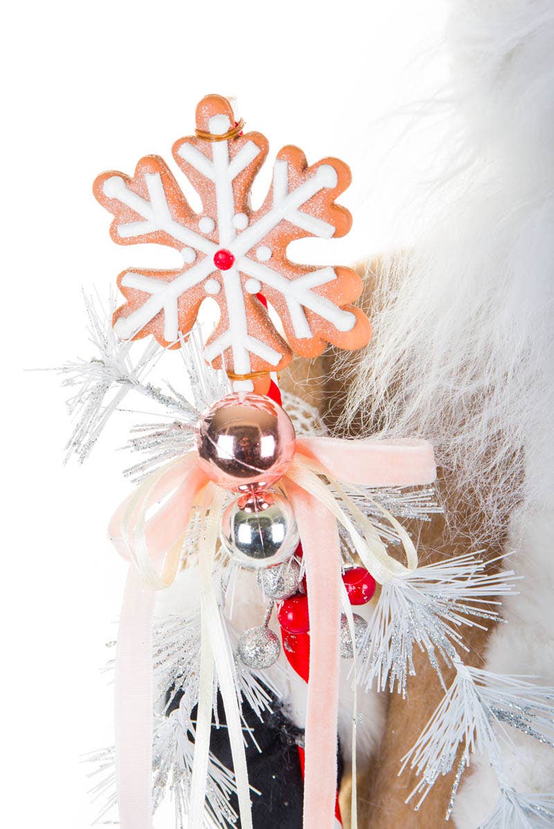 NEW-Cream Gingerbread Santa Figurine W/ Presents