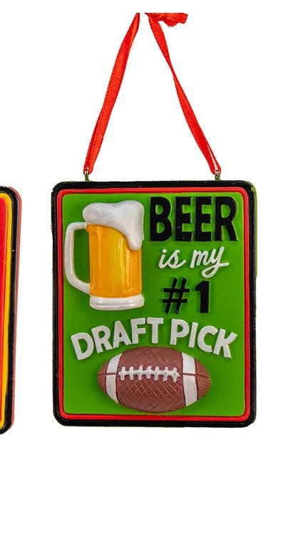 IPA & Draft Beer Ornaments, 2 Assorted