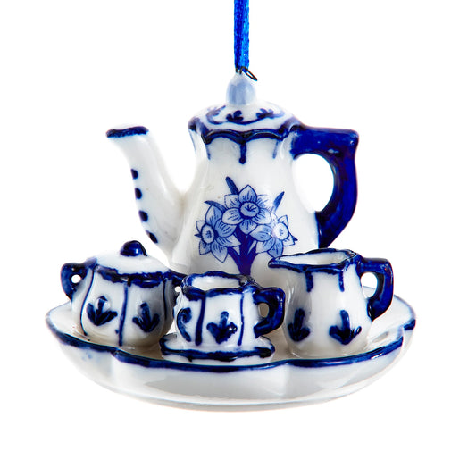 2.75"DELFT BLUE AFTERNOON TEA ORNAMENT