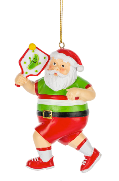 Santa Pickleball Ornament