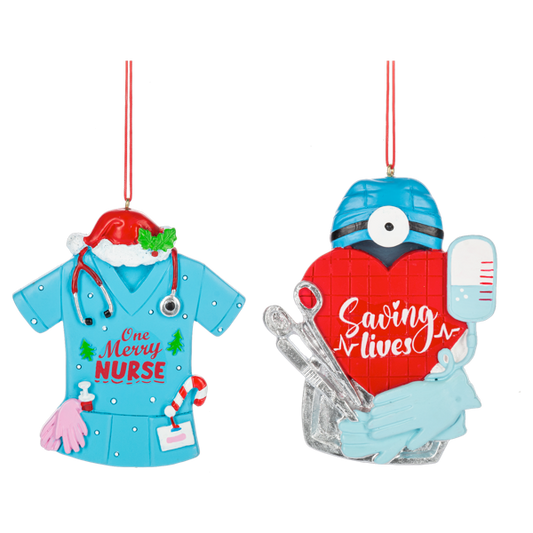 Nurse Ornaments - One Merry Nurse & Saving Lives