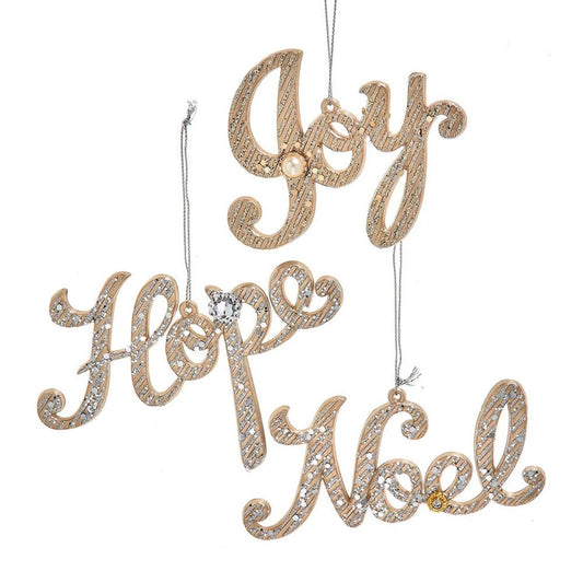 Platinum Word Ornaments (Set of 3)
