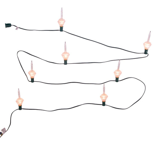 11.5' UL 7-Light C7 Silver Glitter Bubble Light Set