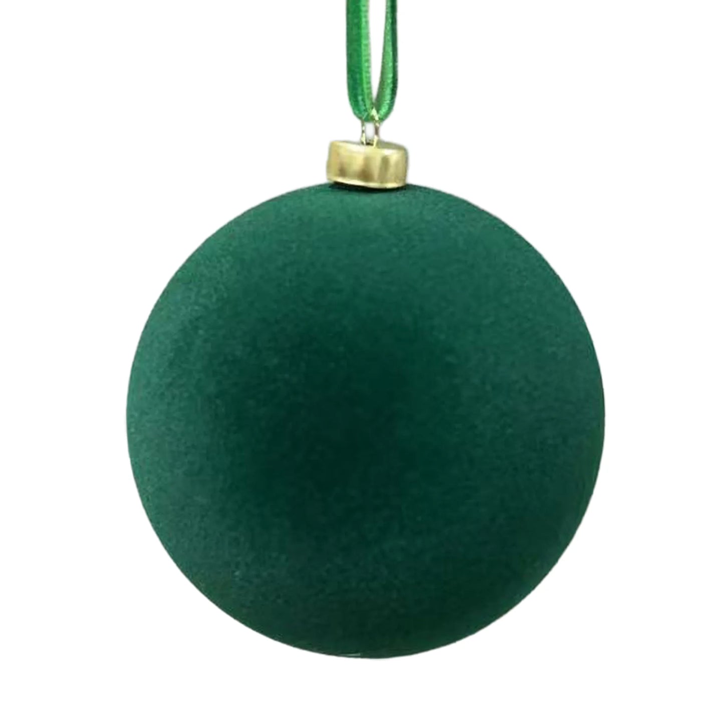 BALL FLOCKED 80MM/3" GREEN (SET OF 4)