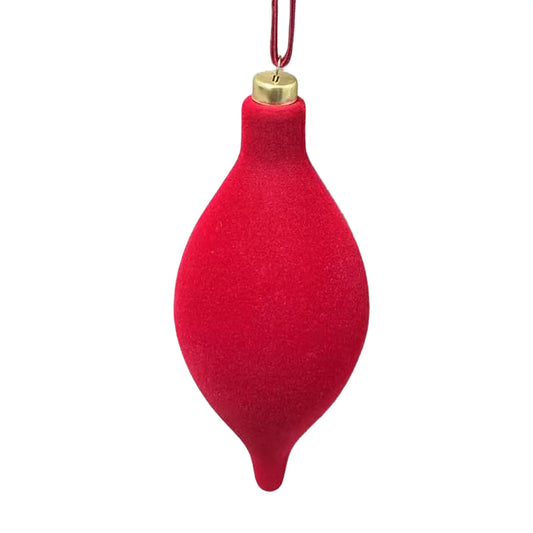 TEARDROP FLOCKED 6" RED (SET OF 4)