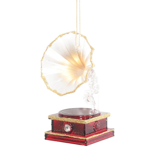 Retro Vintage Turntable Phonograph Record Player with Horn Ornament