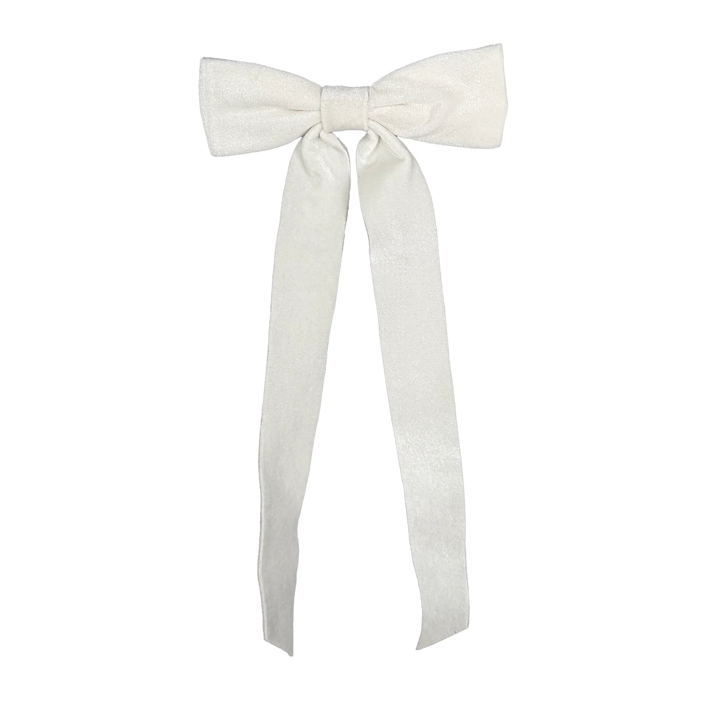 BOW CLASSIC VELVET WHITE 15"X6.5" W/ CLIP