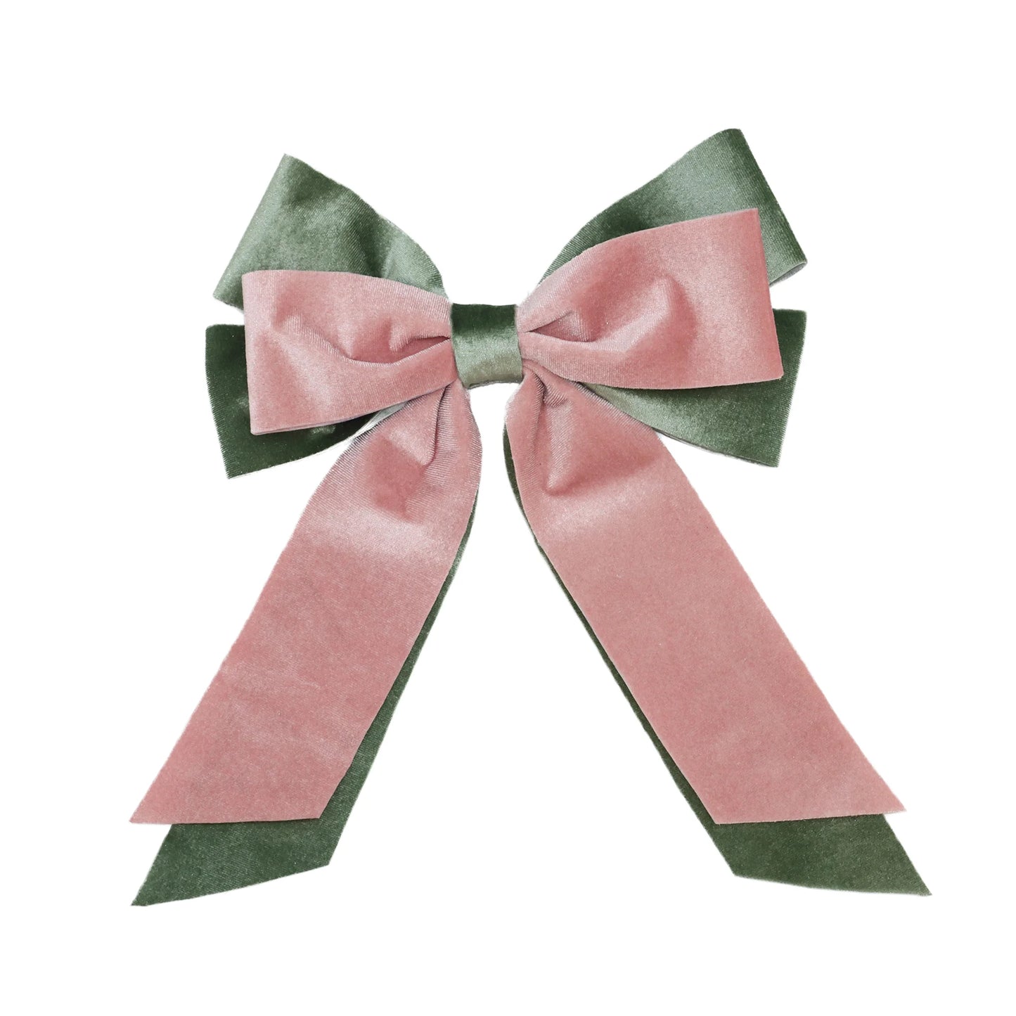 BOW VELVET ROSE/SAGE 11" 2-TONE