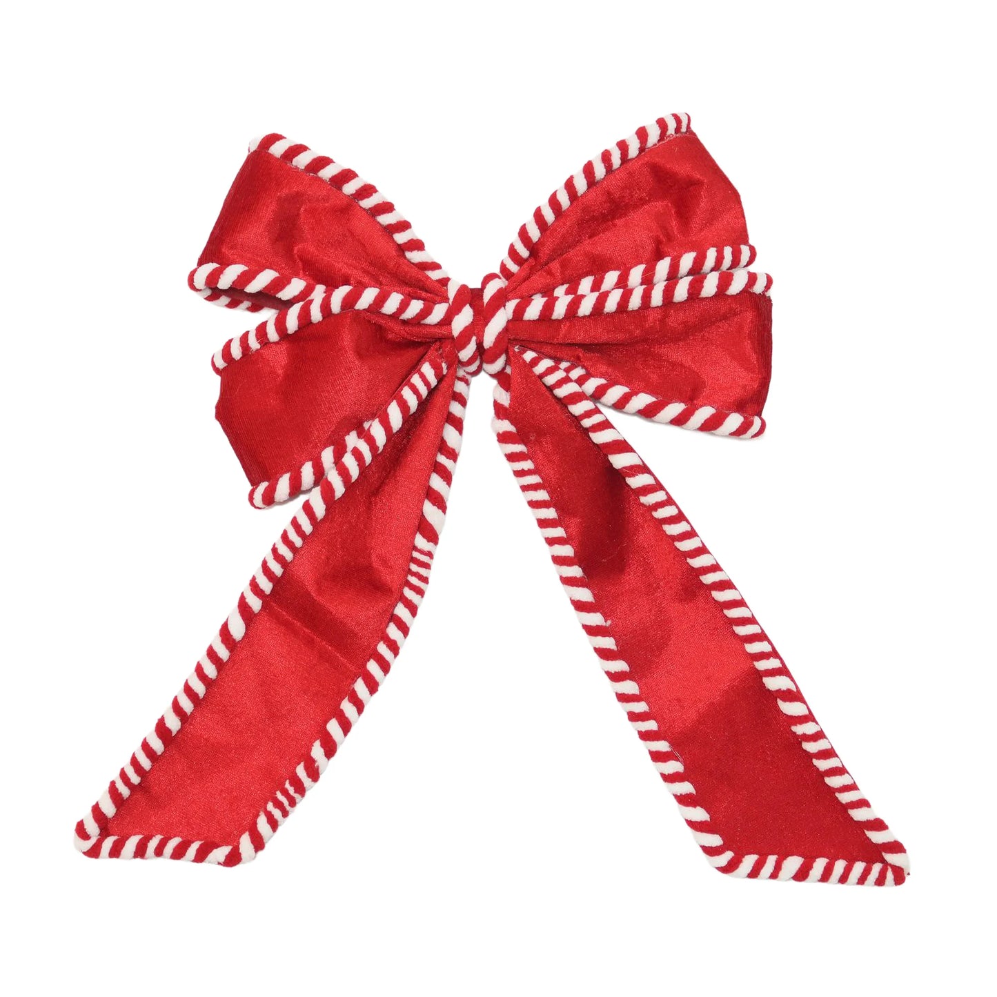 BOW FELT 11"X14" RED/WHITE CANDY CANE
