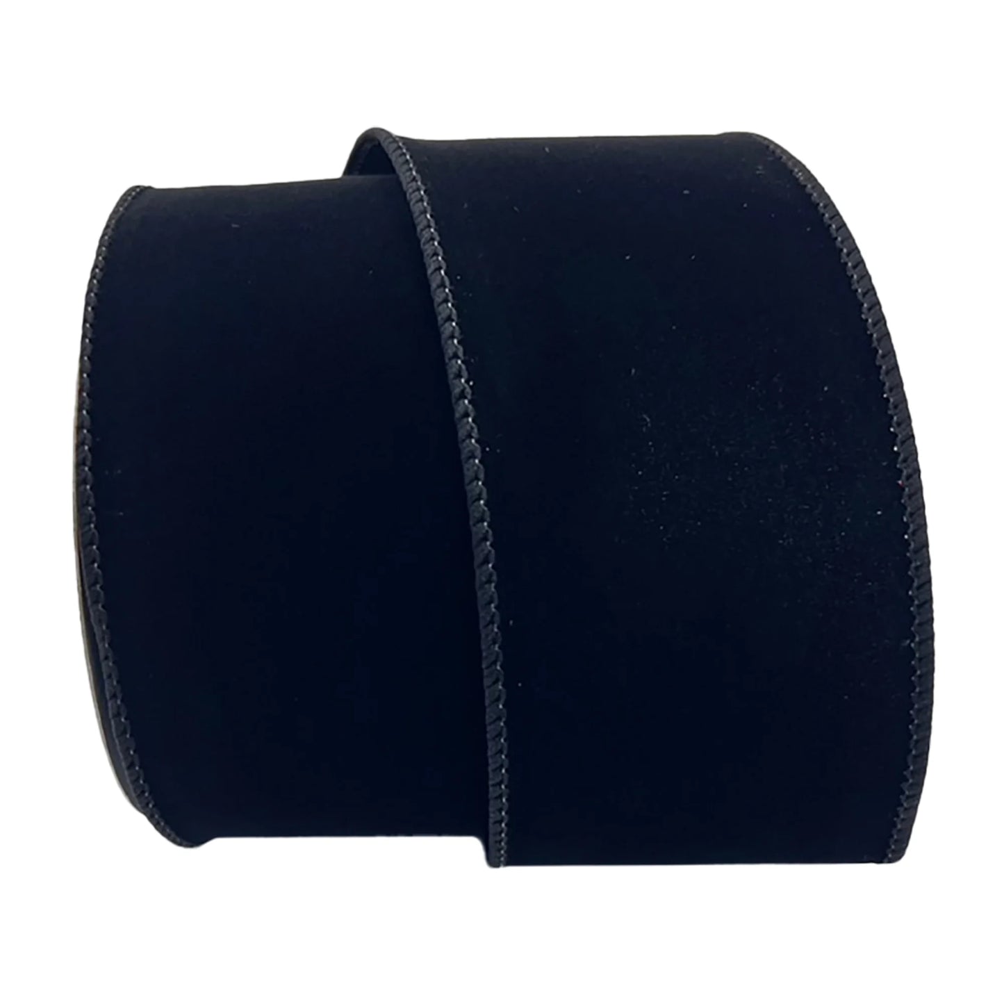 WIRED RIBBON 2.5"X10 YDS. BLACK VELVET